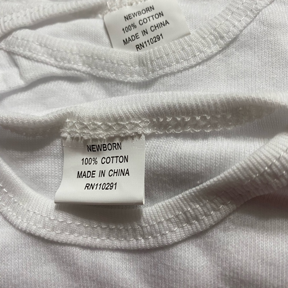 White Long Sleeve Baby Tee - Pack of 4 Newborn Essentials - Picture 2 of 5